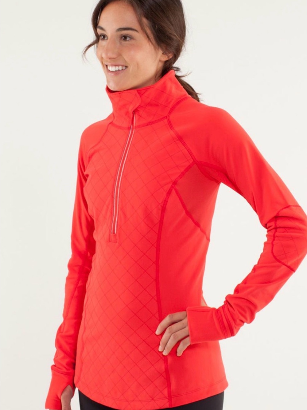 Lululemon love red quilted toast tech pullover 4